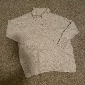 Loft speckled 3/4 zip sweater.